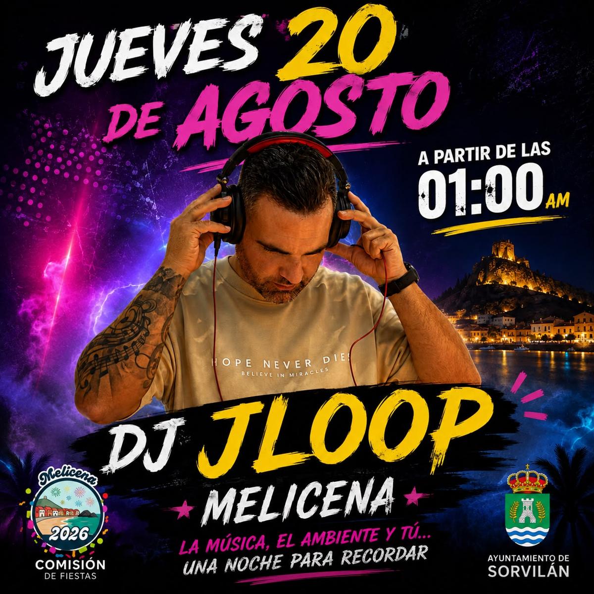 DJ JLOOP el jueves 20 de agosto en Melicena